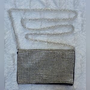 Glamorous Silver and Black Rhinestone Clutch